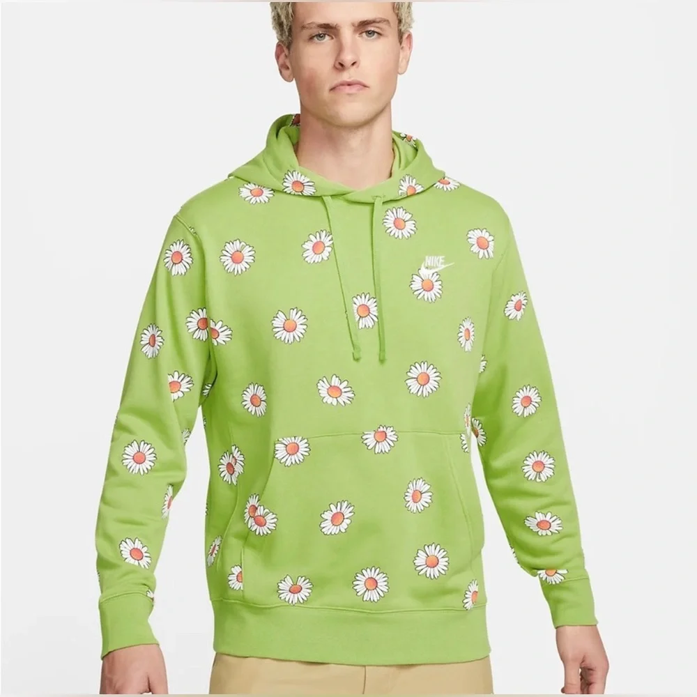 Nike Large Sport Essentials+ French Terry Pullover Hoodie Vivid Green